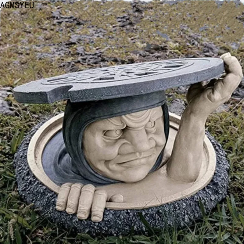

Каучуковая крышка люка AGMSYEU, маленькая фигурка, украшение для сада, путешествий, улицы, карликовое украшение для сада
