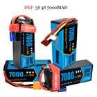 Литий-полимерная батарея DXF RC 2S 3S 4S 7,4 В 11,1 В 14,8 в 7000 мАч 6750 мАч 6500 мАч 5200 мАч 8000 мАч 100C 110C, аккумулятор для автомобиля, лодки, грузовика, багги