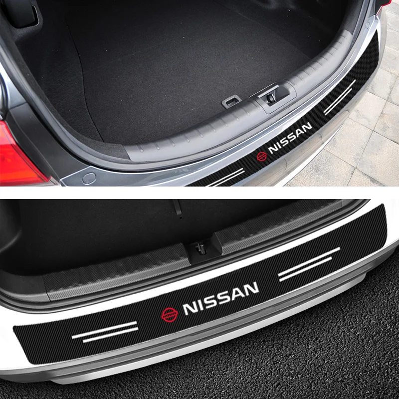 1pcs Carbon Fiber Film Car Trunk Rear Guard Plate Sticker for Nissans Qashqai X J10 J11 Trail Tiida Juke Auto Accessories | Автомобили и