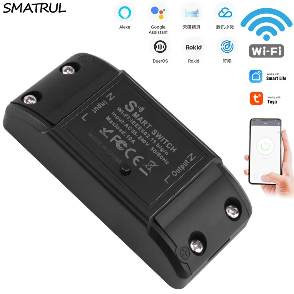 Wi-Fi выключатель SMATRUL Tuya Light Smart Life голосовое реле управления через приложение