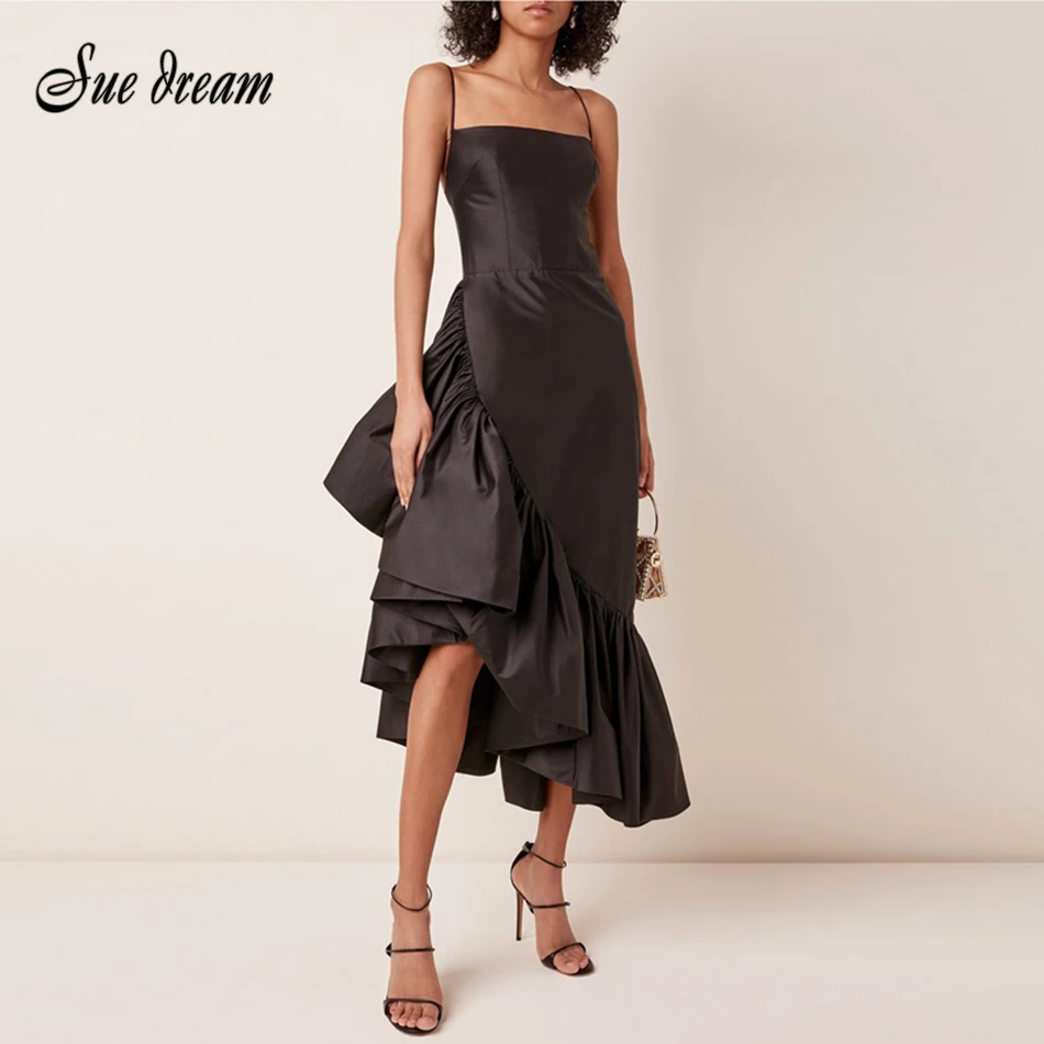 

2021 Summer Women's Ruffled Patchwork Pleated Elegant Dress New Sexy Backless Sleeveless Fashion Trendy Party Dress Vestido