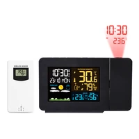 fanju weather station wireless sensor indoor outdoor humidity meter digital alarm projection clock thermometer tool
