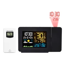 FanJu Weather Station Wireless Sensor Indoor Outdoor Humidity Meter Digital Alarm Projection Clock Thermometer Tool