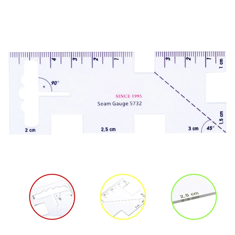 Пластиковая прозрачная линейка с французскими кривыми шлипами швейные