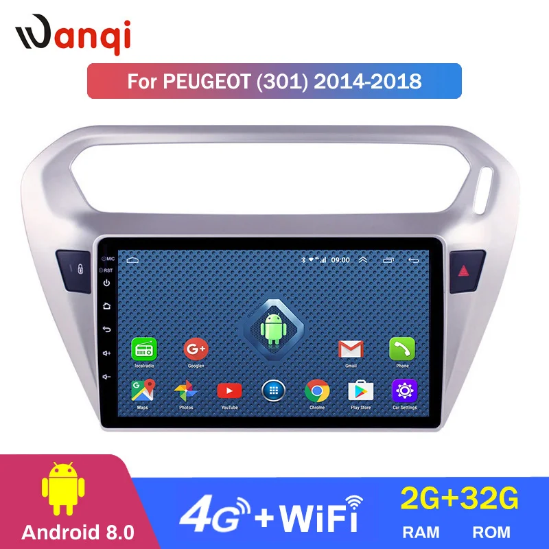 Автомобильное радио для peugeot 301 citroen elysee 2014-2018 Android 8 0 HD 9 дюймов GPS навигация
