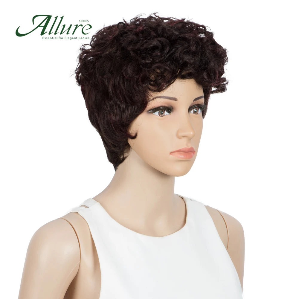 Натуральный короткий парик для темных женщин кудрявые человеческие волосы