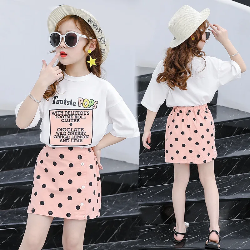 Детская летняя одежда Одежда для маленьких девочек комплект из футболки с