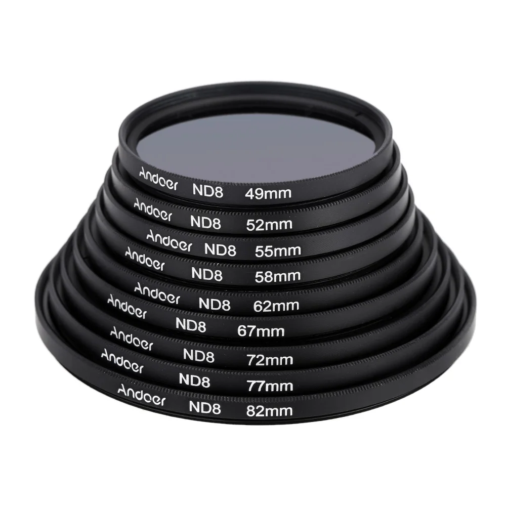 Andoer 52mm UV+CPL+ND8 Circular Filter Kit Circular Polarizer Filter ND8 Neutral Density Filter for Nikon Canon DSLR Camera