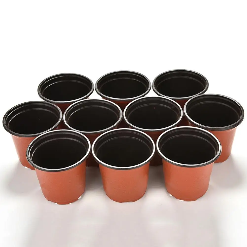 

10 Pcs Small Plastic Round Flower Pot Nursery Planter Home Decor