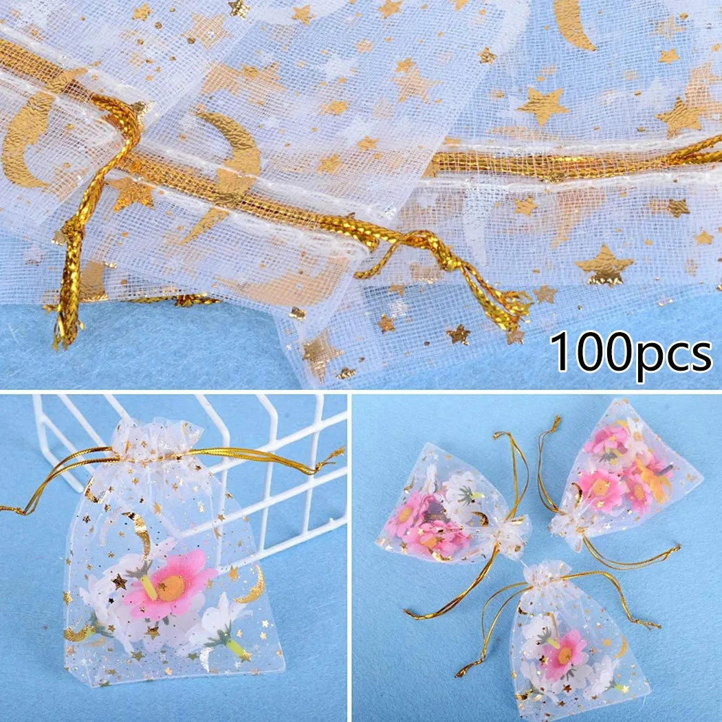 

Party Small Bag Star And Moon Stores Wedding 100pcs 9*12CM Candy Drawstring