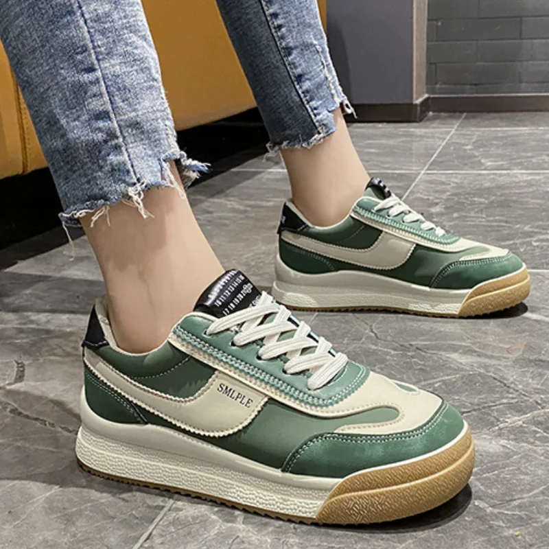 

Женская спортивная обувь HKXN, Новинка весна-осень 2021, корейская модная дышащая повседневная женская обувь на толстой подошве в стиле ретро