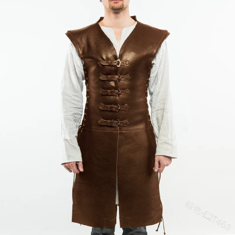 Средневековый стимпанк кожа Jerkin Surcoat Norse Dane Ranger Saxon Наёмник Ветеран костюм LARP