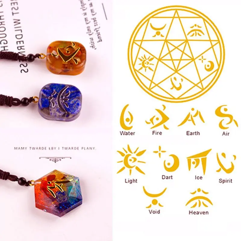 

80Pcs Sacred Geometric Copper Orgonite Sticker Flower Life Tree DIY Energy Tower Pyramid Material Epoxy Resin Art Crafts