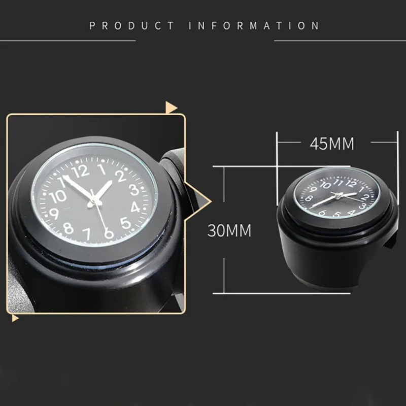 

Universal Waterproof Luminous Motorcycle Bike Handlebar Mount Dial Clock Watch For Black Silver Motorcycle Accessories