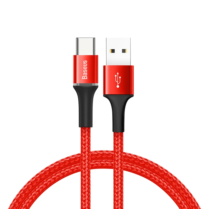 Red Baseus usb type-C кабель для samsung Xiaomi Redmi Note 10 провод для быстрого заряда шнур USB-C зарядное устройство для мобильного телефона USBC type-c кабель 3 м - Цвет: Red