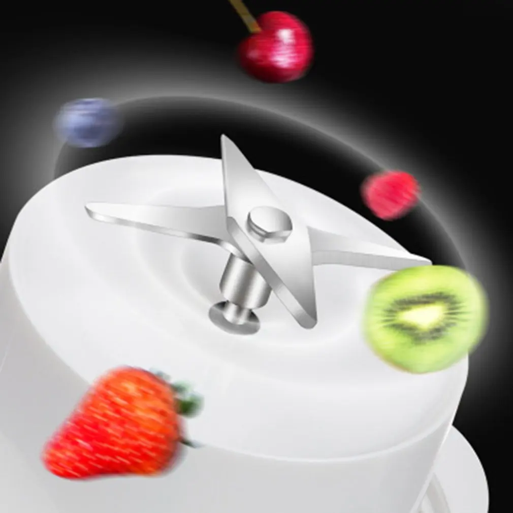 

350ml Home Juicer Multifunctional Usb Charging Four Blades Portable Juice Machine Electric Hand Four-leaf Blade Mixer