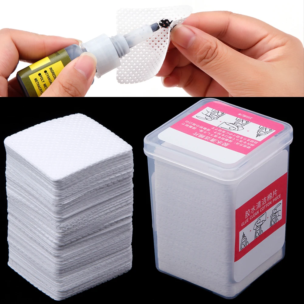 

400 шт., безворсовые бумажные салфетки для снятия клея для ногтей