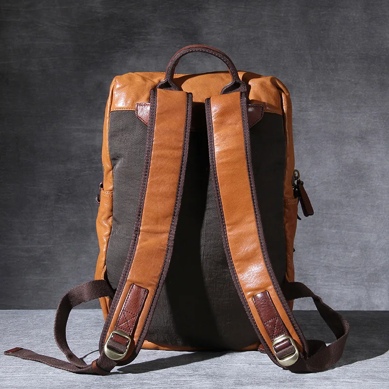 Винтаж Oxhide верхний слой коровья кожа сумка ручной работы голова кожаный рюкзак