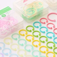 1 box 30 pcs creative plastic multi function circle ring office binding supplies albums loose leaf colorful book binder hoops