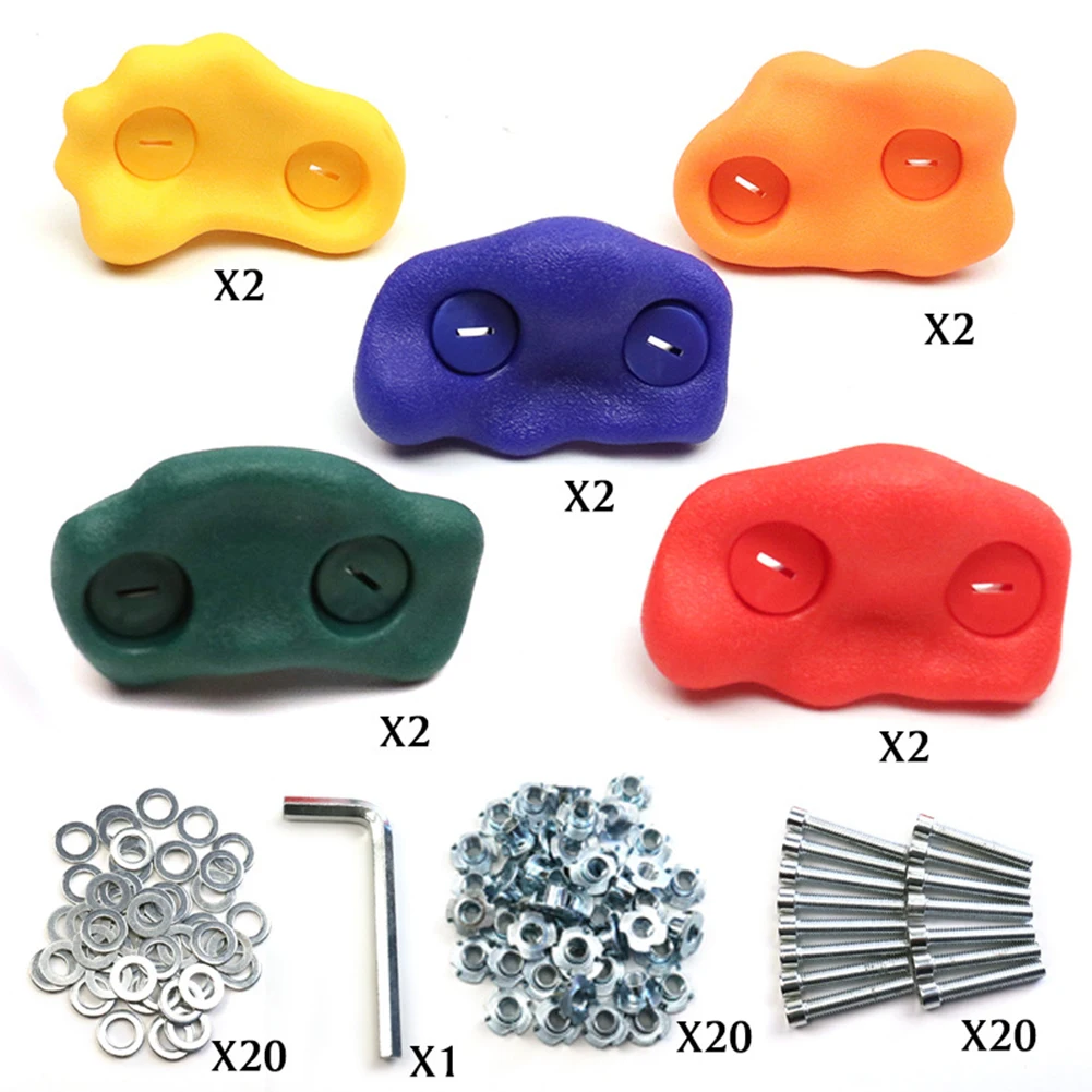 

Hand Grip Fun Multicolor Strength Training For Kids Screw Feet Support Indoor Outdoor Rock Climbing Kit Wrench PE Easy Install