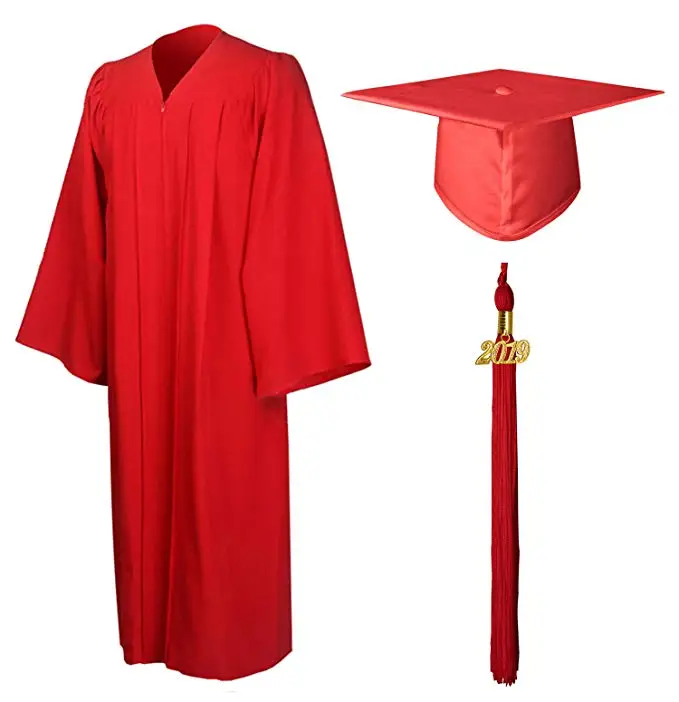 2019 унисекс выпускное платье шляпа Кисточкой Набор для взрослых колледж костюм на