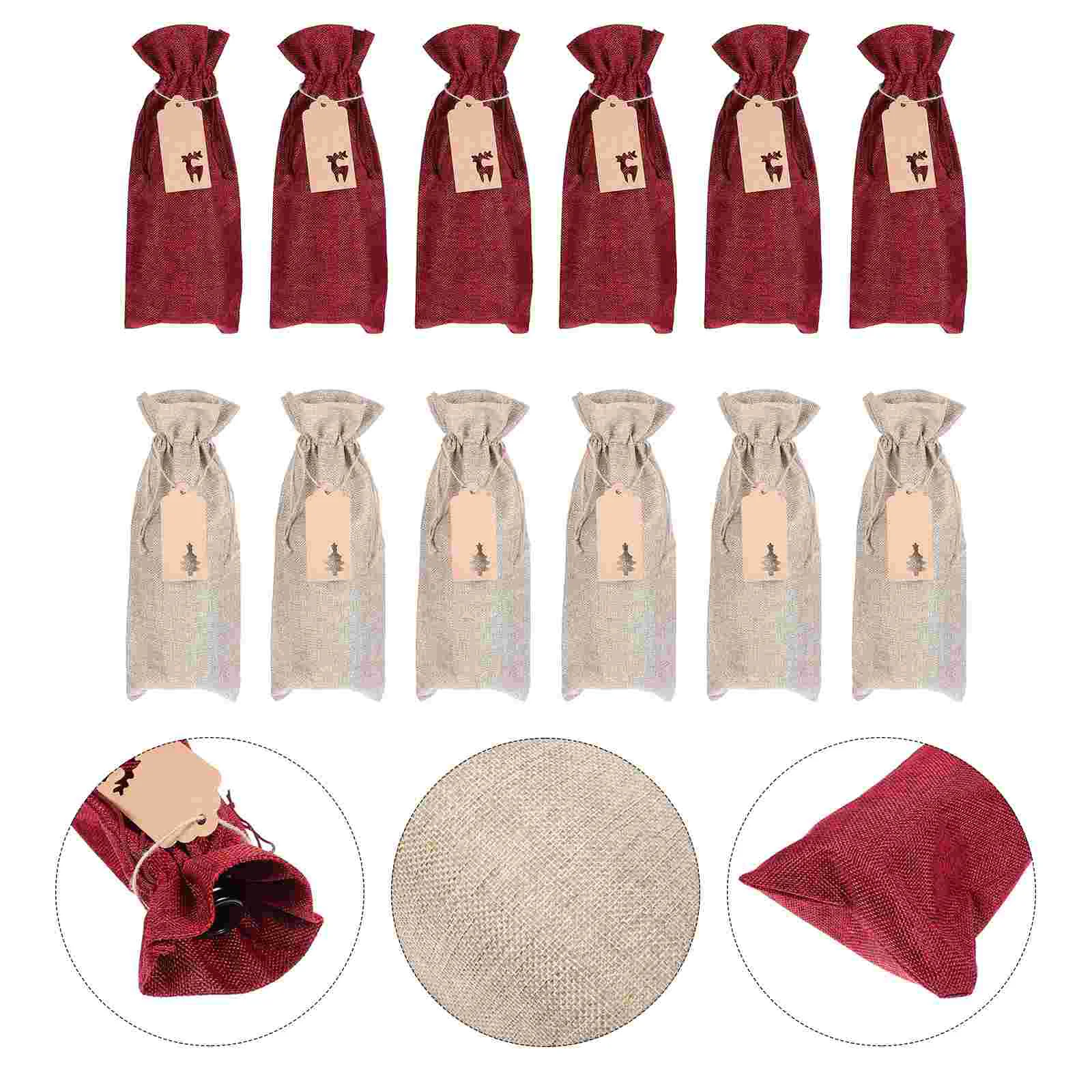 

12Pcs Exquisite Drawstring Storage Bags Linen Bags (Assorted Color)
