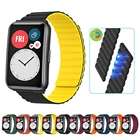 Ремешок силиконовый для Huawei Watch Fit, сменный Магнитный браслет для Huawei Watch FIT, аксессуары для наручных часов