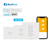 2020 new broadlink bestcon tc2s eu standard rf433 smart wall light touch switch works with alexa google home form smart home