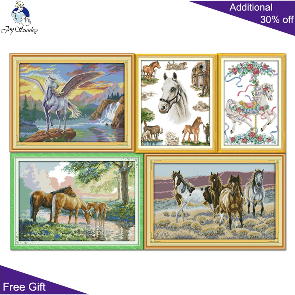 Joy Sunday Horses Home Decor D308 D365 D434 D453 D496 Horse Home Family Rose Trojan Animal Needlework Cross Stitch Kit
Joy Sunday Horses Home Decor D308 D365 D434 D453 D496 Horse Home Family Rose Trojan Animal Needlework Cross Stitch Kit