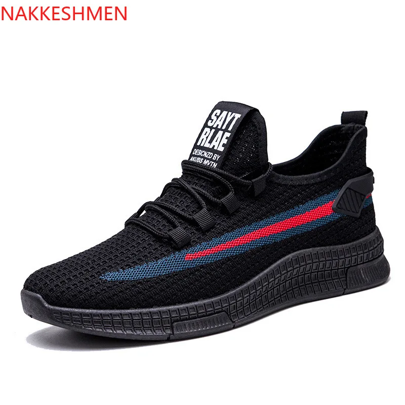 

NAKKESHMEN-2021 new knitted men's shoes breathable wear-resistant casual sports shoes track bottom net shoes sports men's shoes