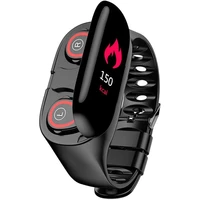 2 in 1 smart bracelet wireless bluetooth headset combo running music wristband earphone heart rate blood pressure fitness
