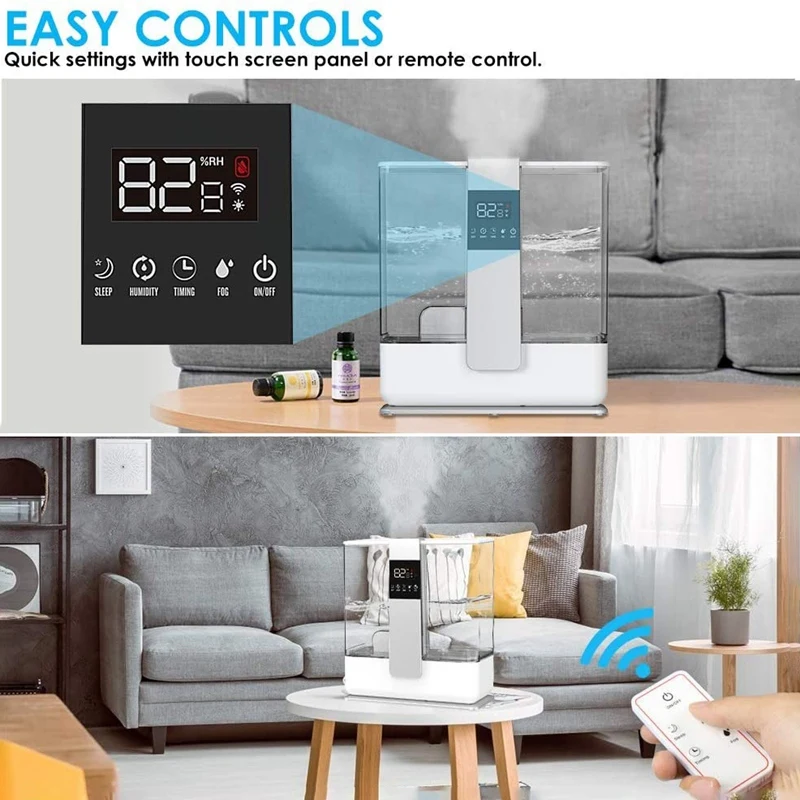 

Cool Mist 5L Air Humidifiers for Bedroom 30H,with Remote Control Timer