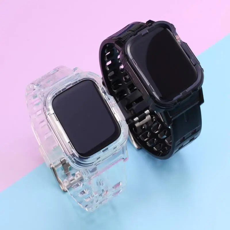 Горячий продавать прозрачный ремешок для Apple Watch серии 1 2 3 4 5 резиновый чехол Iwatch 38
