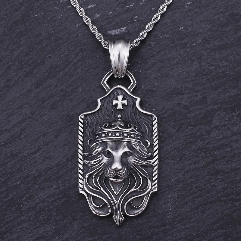 Популярная в Европе и Америке Мужская металлическая медаль короля льва подвеска