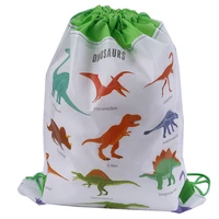 5pcs cute cartoon dinosaur drawstring bags kids drawstring backpack baby clothes clothings children organizer pouch laundry bag
