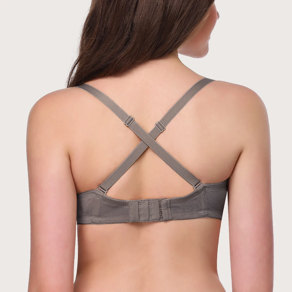 Women's Strapless Bra Sexy Underwear Lingerie Smooth Multiway Full Cup Non Slip Underwire Plus Size Red Carpet Push Up