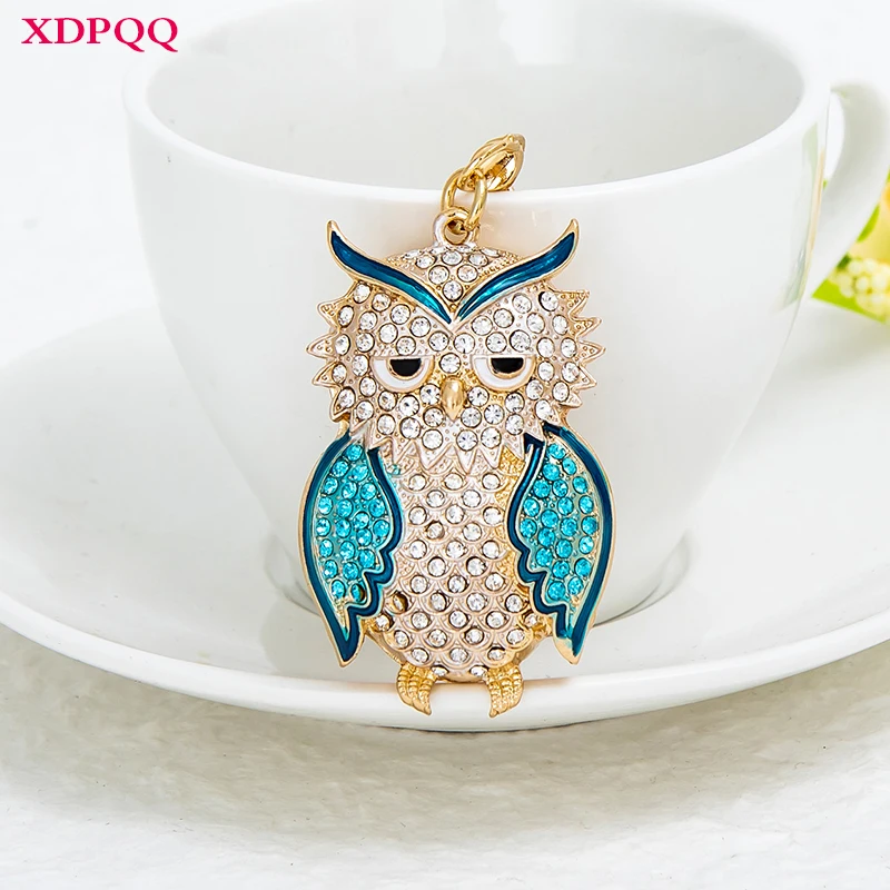 XDPQQ модные ювелирные изделия в форме Совы брелок Цвет Стразы сплав подарок леди
