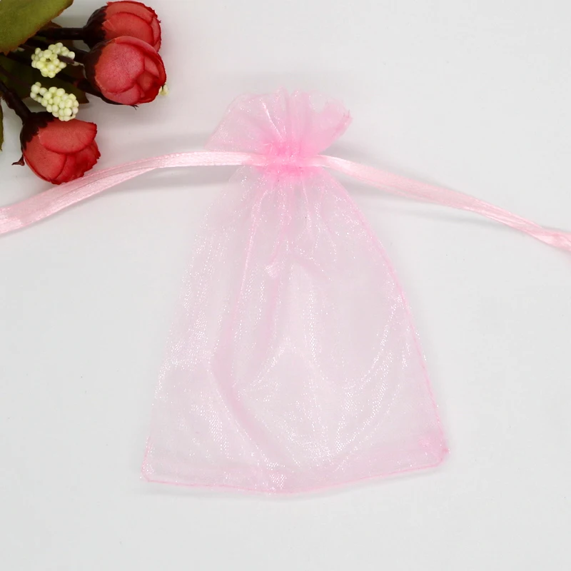 9*12cm,  big Drawstring Organza Bags Jewelry Packaging Wedding Party Gift Bag Christmas Birthday Gift Bags