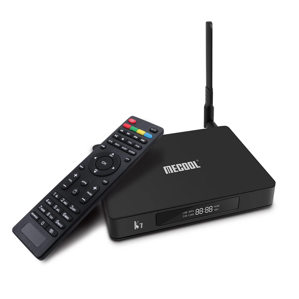 Mecool K7 DVB S2/S T2/T C ТВ приставка 4G ram 64G rom Android 9 0 Amlogic S905X2 четырехъядерный 2 4G/5G wifi BT