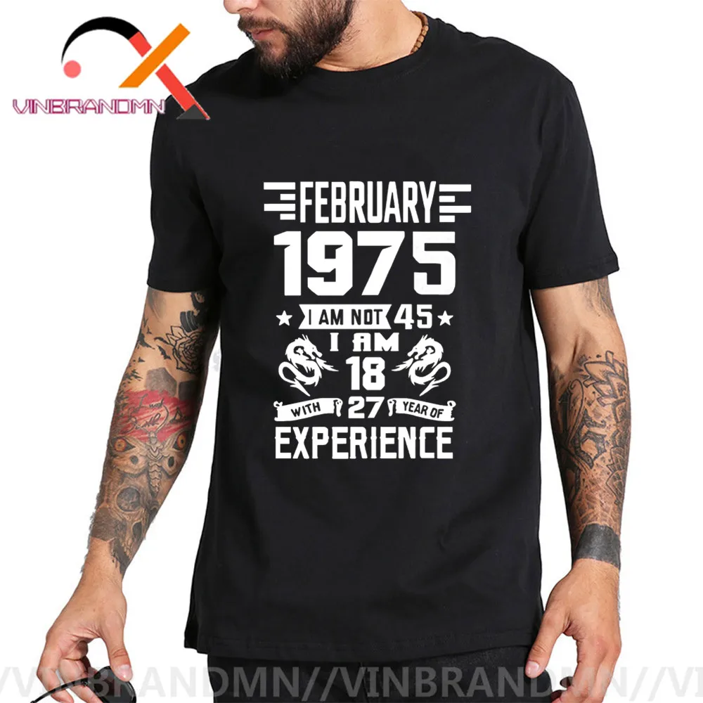 

Винтажная Мужская хлопковая футболка, классический подарок на день отца, лучший подарок на день рождения, лучшее качество, рождение в февра...