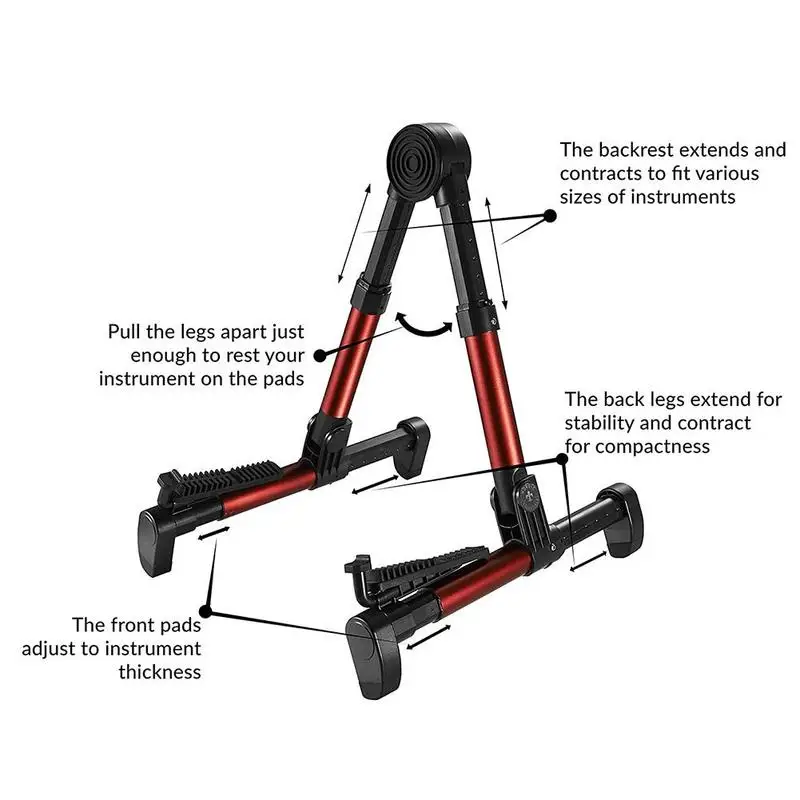 

1pcs Guitar Stand ABS Lightweight Retractable Foldable Stand Home Tools Floor Stand Stand Standing Holder A Shelf Guitar St G6X6