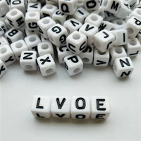 100pcs 8x8mm acrylic square plastic letter beads for bracelets necklace diy jewelry accessories loose alphabet beads wholesale