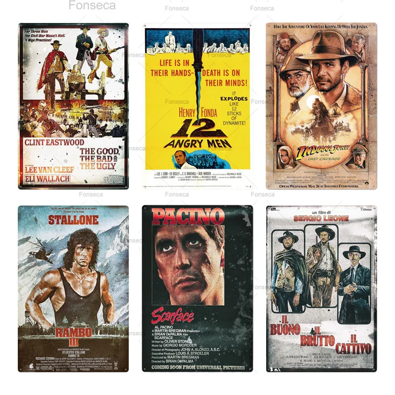 Металлический плакат в стиле старого фильма табличка металлическая жестяная