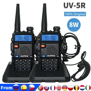 100 original baofeng uv 5r walkie talkie 8 watts high power uv 5r dual band vhf uhf 136 174mhz400 520mhz uv5r 10km long range