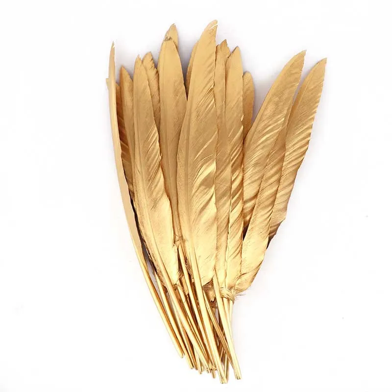 

Wholesale Glitter Gold Dipped Goose Feather Duck Pheasant Feathers for Crafts Feathers for Jewelry Making Clothing Plumas