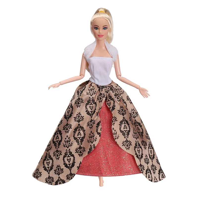 4 Styles Of Barbies Dresses Big Skirts Important Dinner Groups Ladies Style With Caps For Doll Clothes Accessories | Игрушки и хобби