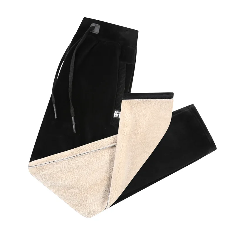 

Winter Warm Plush Pants Pants Men Drawstring Sweatpants Trousers Mens Fashion Joggers Pantalon Homme Fleece Harem Pants Man