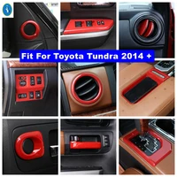 red interior refit kit head lights pillar a speaker door handle bowl gear panel cover trim for toyota tundra 2014 2021
