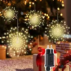 Рождественская гирлянда, фейерверк, сказосветильник свет, 10 в 1, 1200 светодиодов, гирлянда-занавеска, светильник рлянда на Рождество, новогодвечерние праздничное украшение для сада