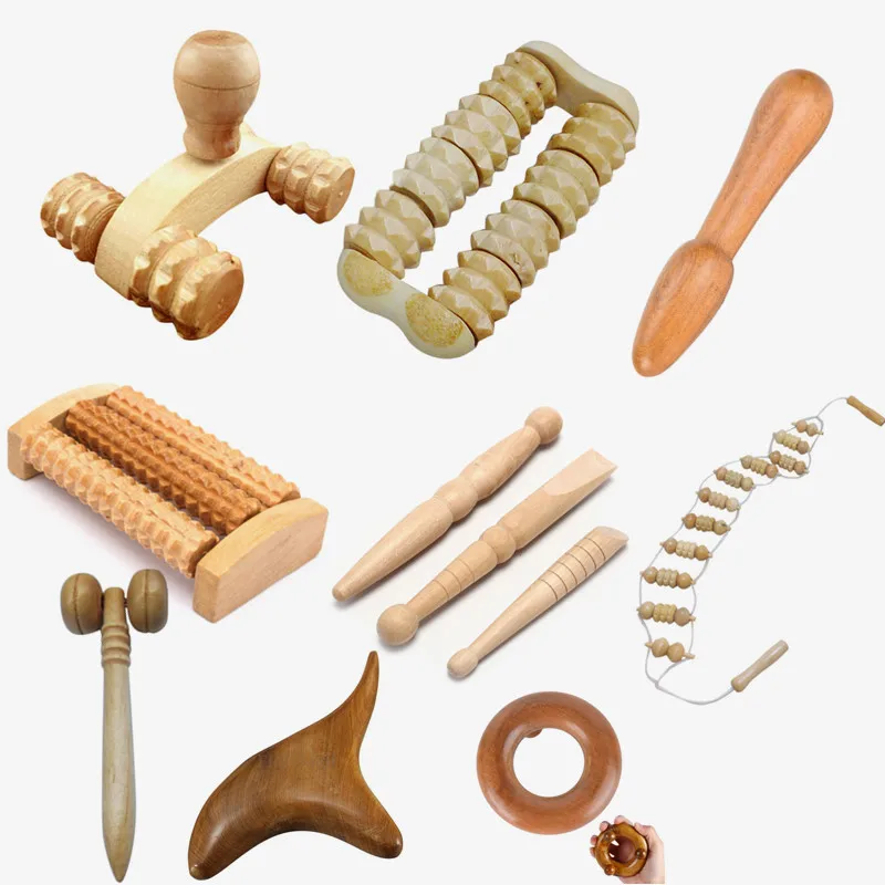 Деревянный роликовый массажер для тела ног рефлексотерапия шиацу меридианы